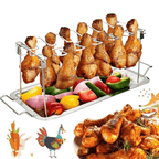 Chicken leg holder stainless steel with drip tray