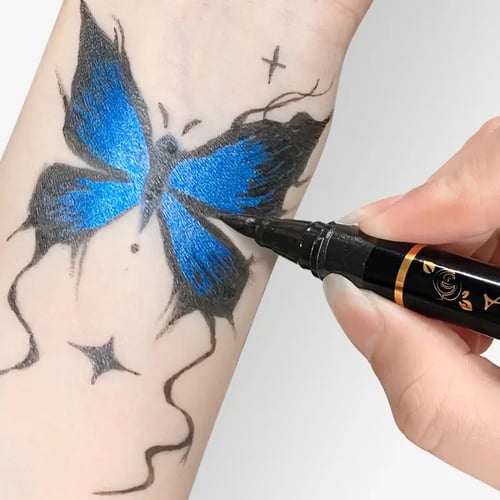 Temporäre Tattoo-Marker Set – 10 Farben mit Pinselspitze -   Mivoza Deutschland