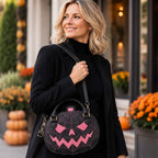 Handtasche Kürbis-Motiv Kunstleder Halloween
