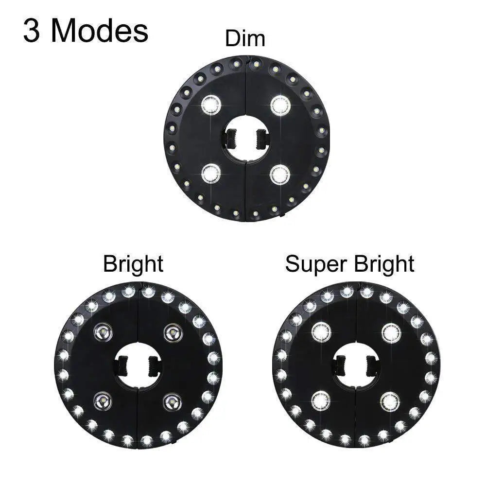 LED-Schirmleuchte mit Klammer – Batteriebetrieben, 3 Helligkeitsstufen