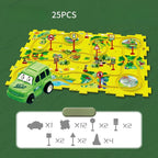Puzzle-Straßenset mit Auto und Verkehrsschildern
