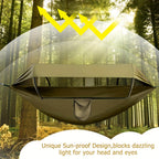 Outdoor hammock with mosquito net and sunshade