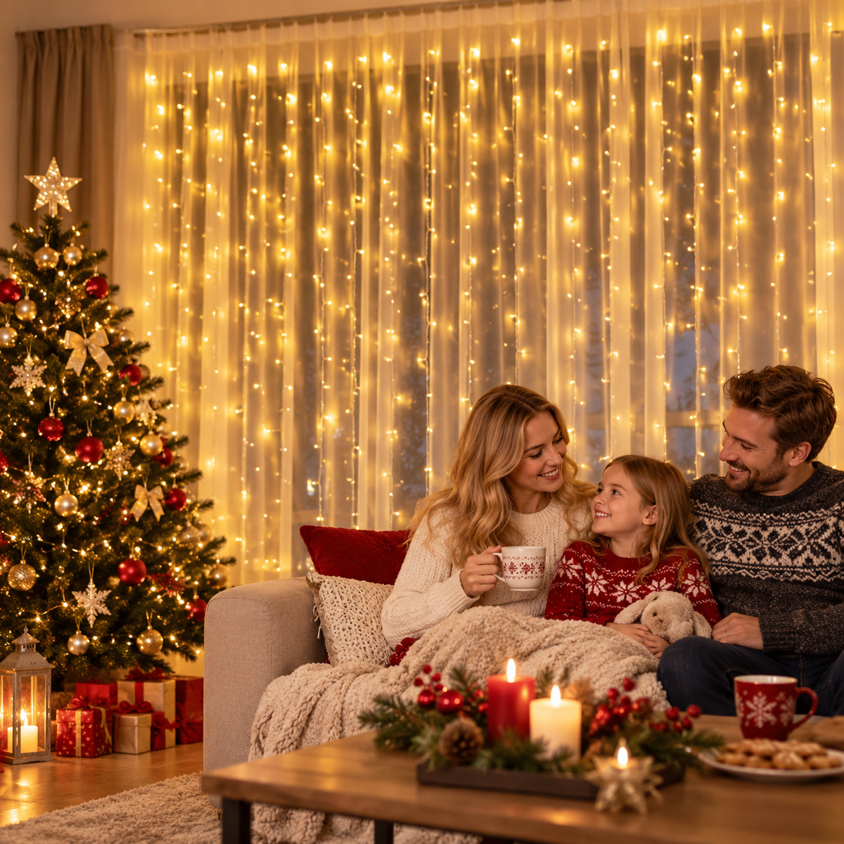 LED-Lichtervorhang Eiszapfen Warmweiß – Für Fenster und Innenwand