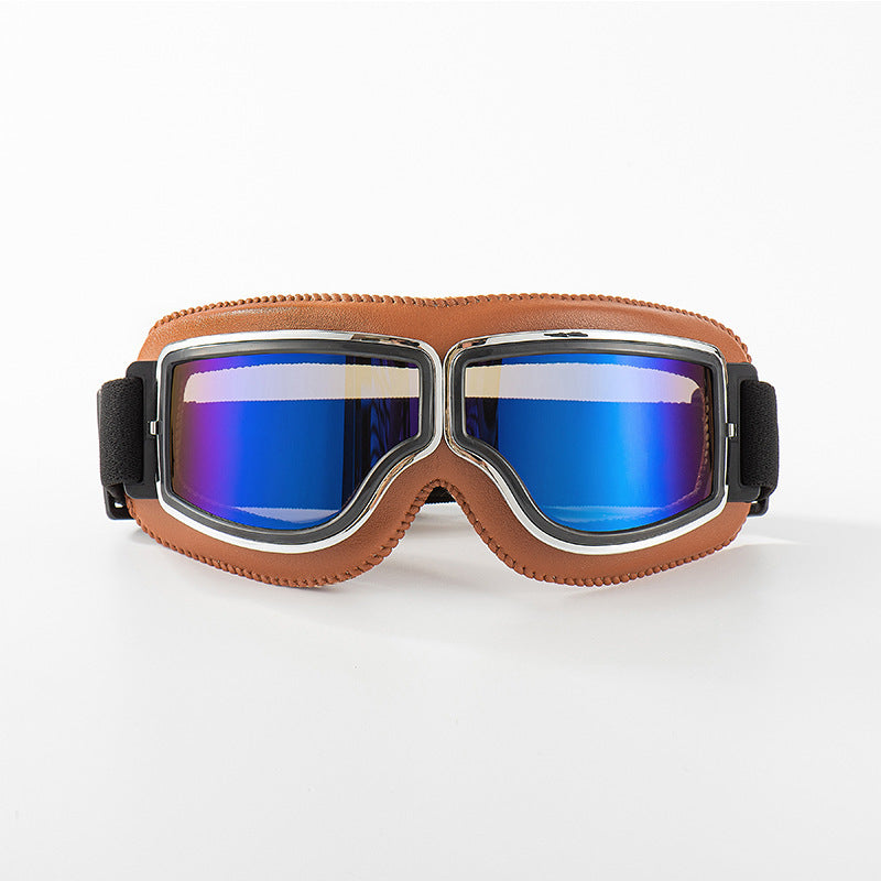Vintage motorcycle goggles with adjustable elastic band