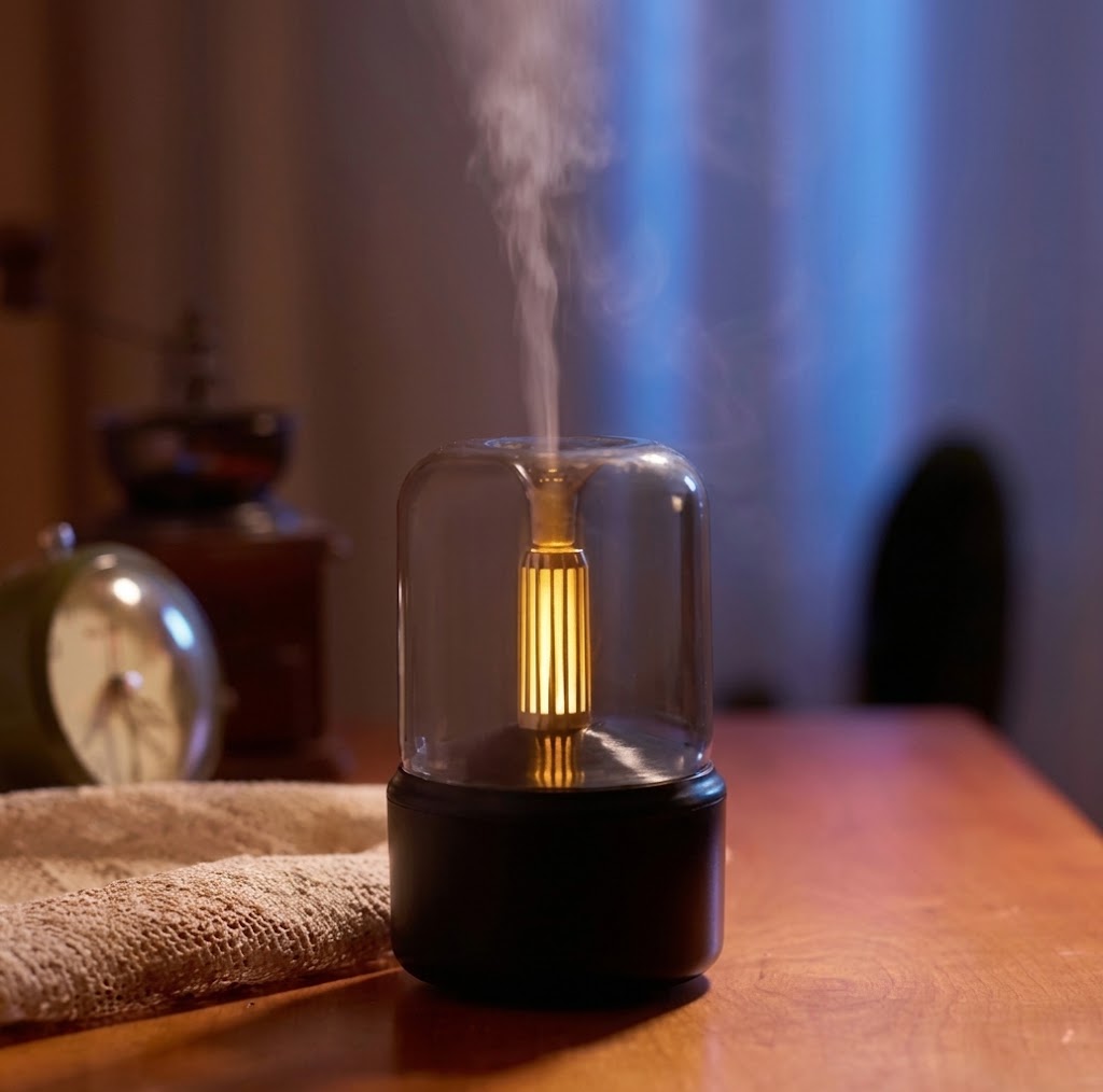 Aroma-Diffuser mit Kerzenlicht-Effekt und Luftbefeuchter