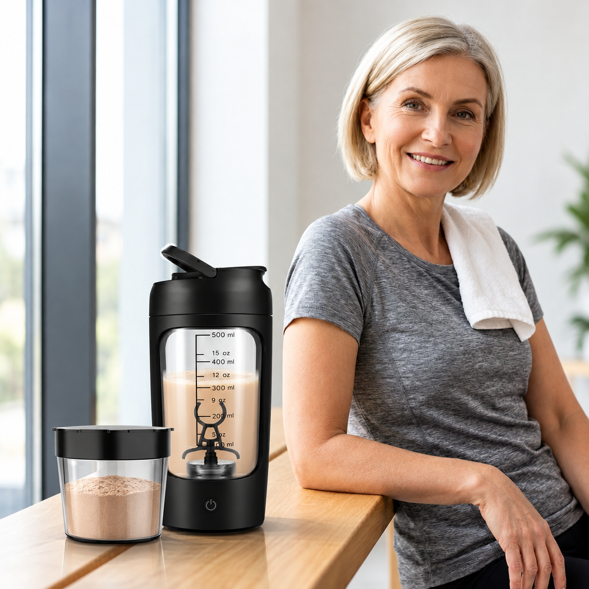 Elektrischer Protein-Shaker mit Akku, 500 ml, USB-C