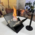 Tabletop Fireplace with Stone Decor and Bio-Ethanol Flame