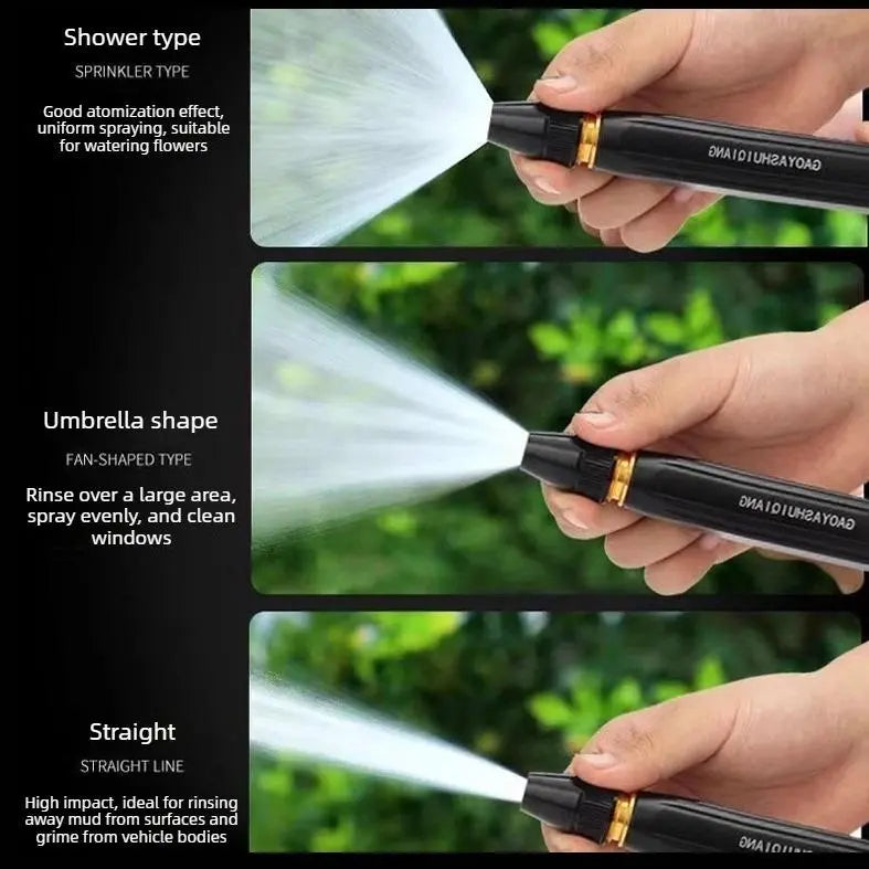 High-pressure spray gun with booster nozzle for car and garden
