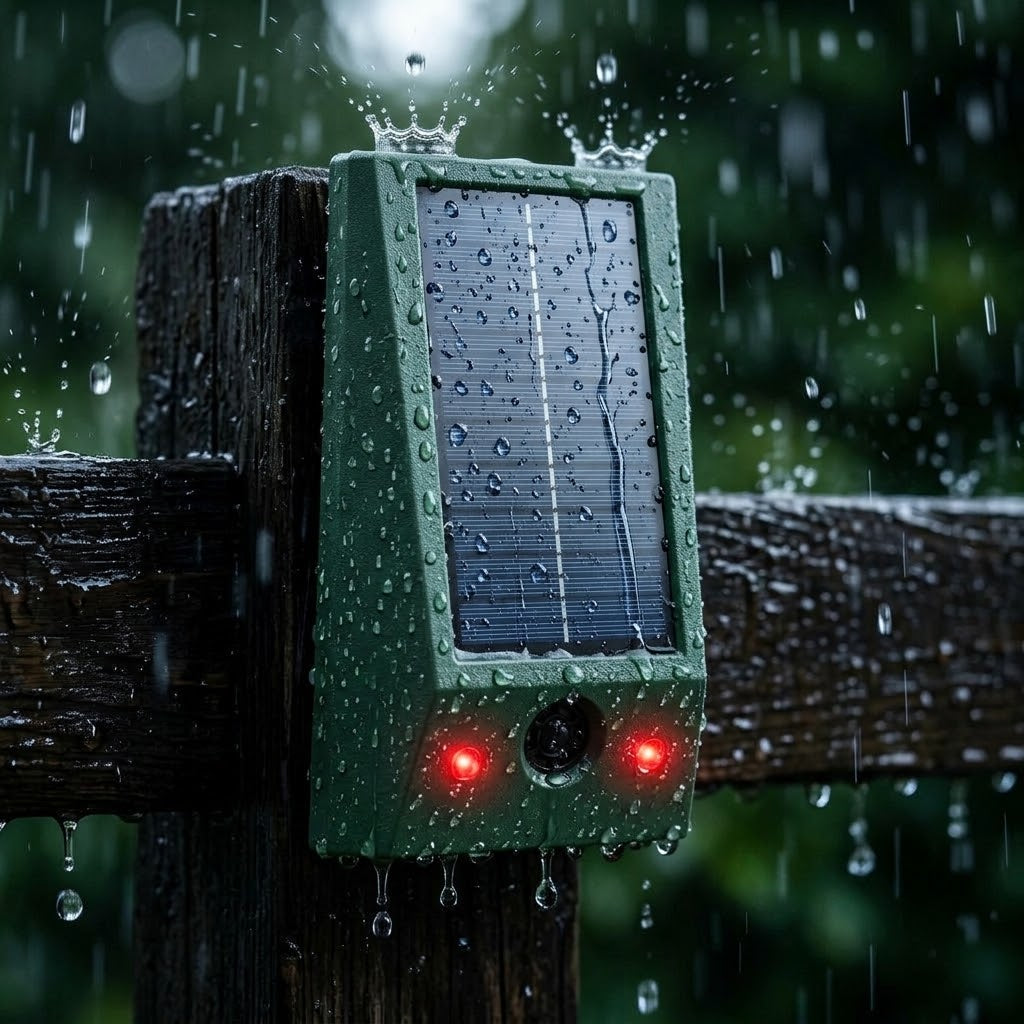 Solar pest repeller with ultrasound & LED flash – protection up to 600 m², weatherproof