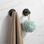 Stainless steel suction cup hooks Black & Silver – Set of 4, no drilling