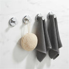 Stainless steel suction cup hooks Black & Silver – Set of 4, no drilling