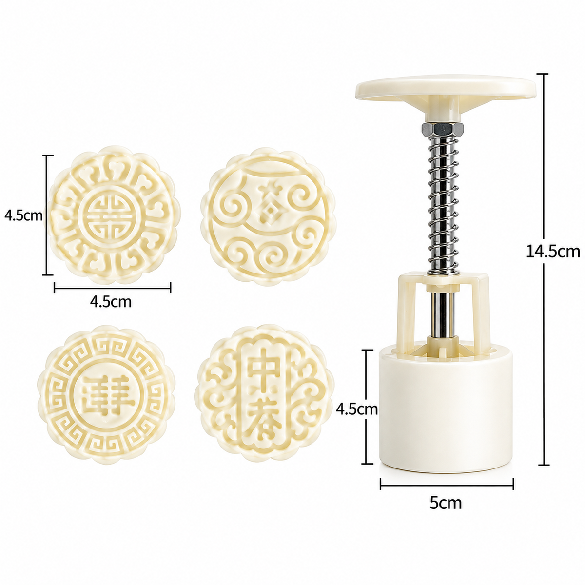 Mooncake-Form mit Prägemuster 4-teilig