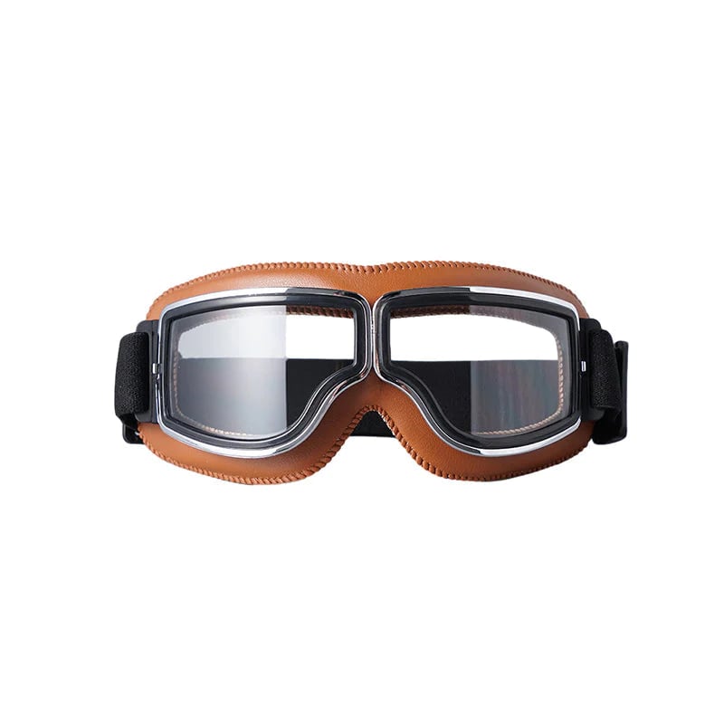 Motorradbrille Vintage-Stil mit verstellbarem Gummiband