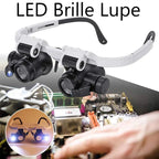 LED-Lupenbrille mit 6 Vergrößerungen – Austauschbare Linsen