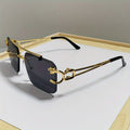 Randlose Sonnenbrille Herren mit Tigerdesign