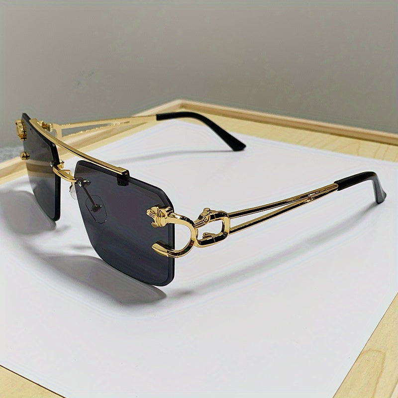 Randlose Sonnenbrille Herren mit Tigerdesign