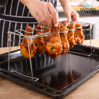 Hähnchenschenkel-Grillrost mit Auffangschale – Edelstahl