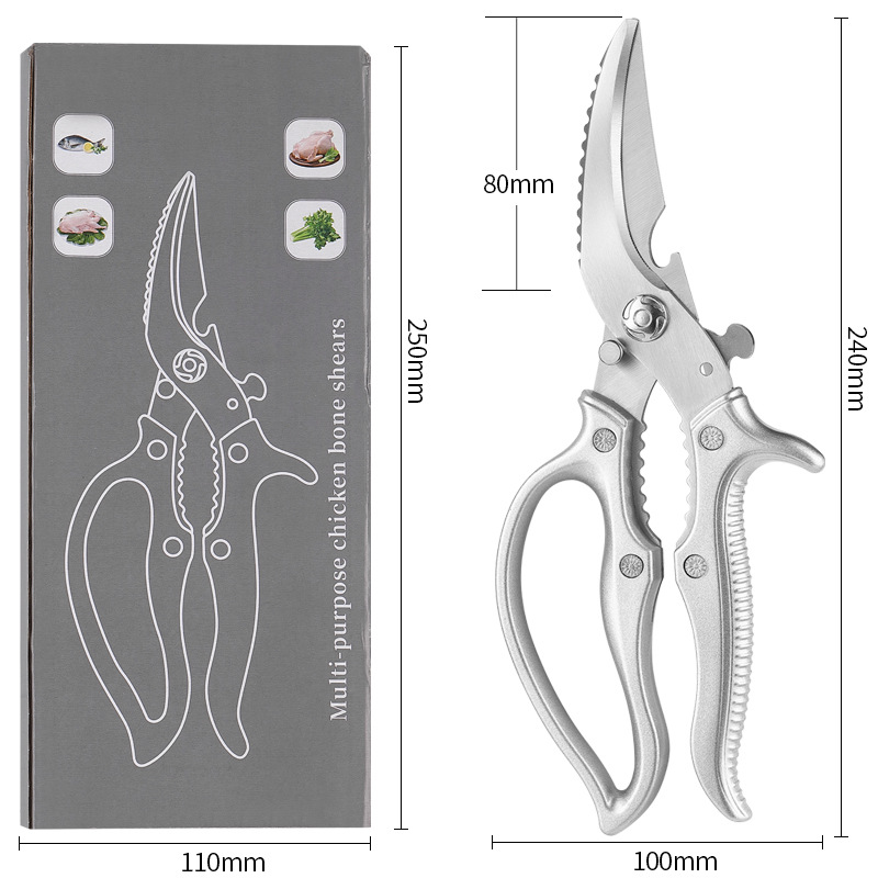Multifunctional stainless steel kitchen scissors