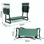 Garden knee pad with tool pockets and seat function