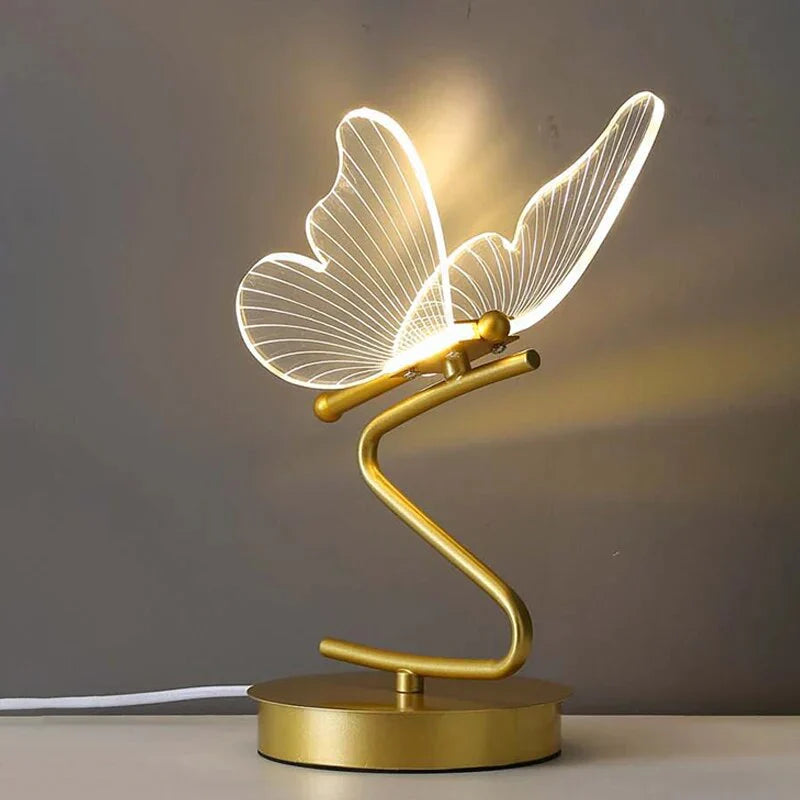 Schmetterling LED-Tischleuchte mit Acrylflügeln – Warmes Dekoratives Licht