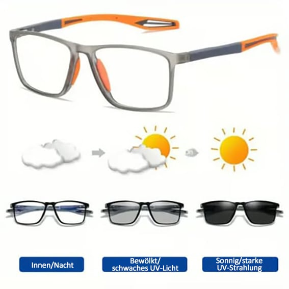 Phototrope Bifokalbrille mit Blaulichtfilter