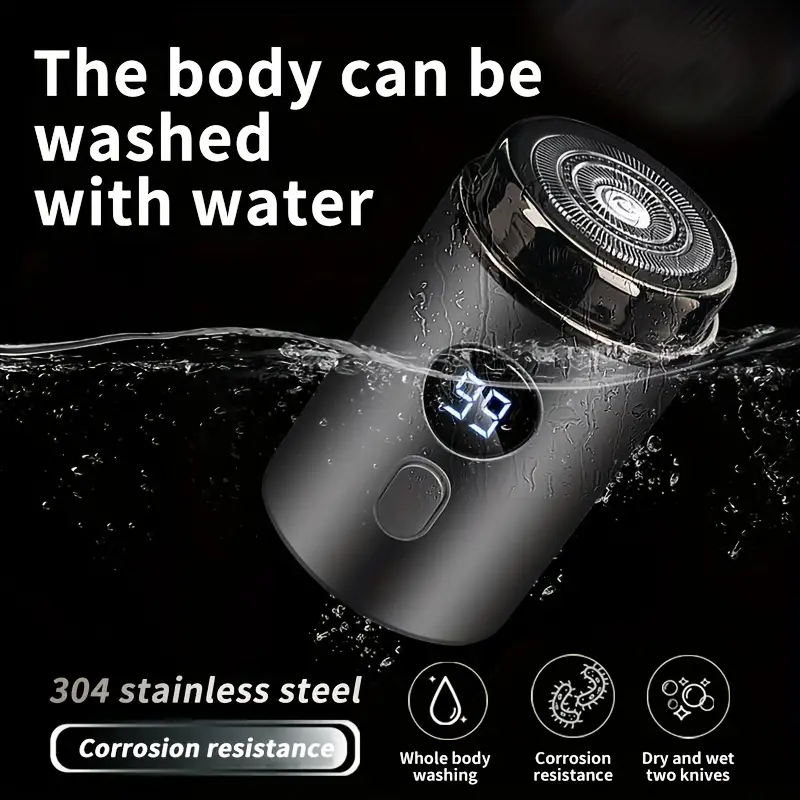 Portable electric shaver with LED display and USB charging