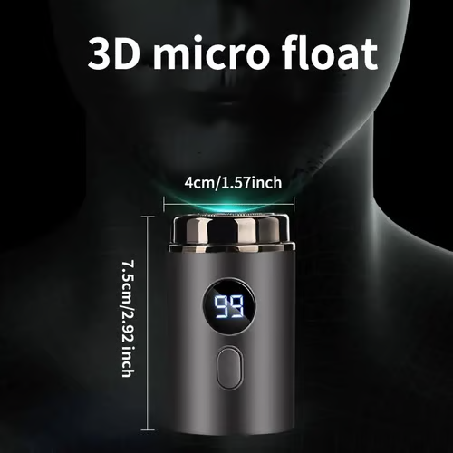 Portable electric shaver with LED display and USB charging