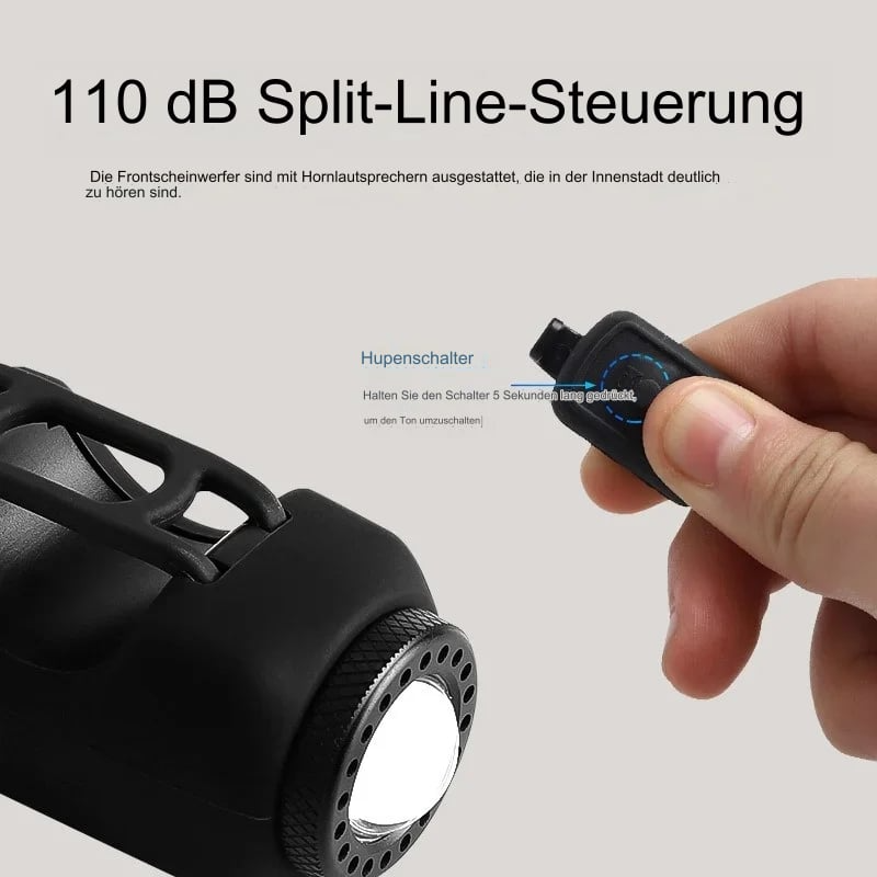 Elektronische Fahrradhupe mit LED-Licht 110dB