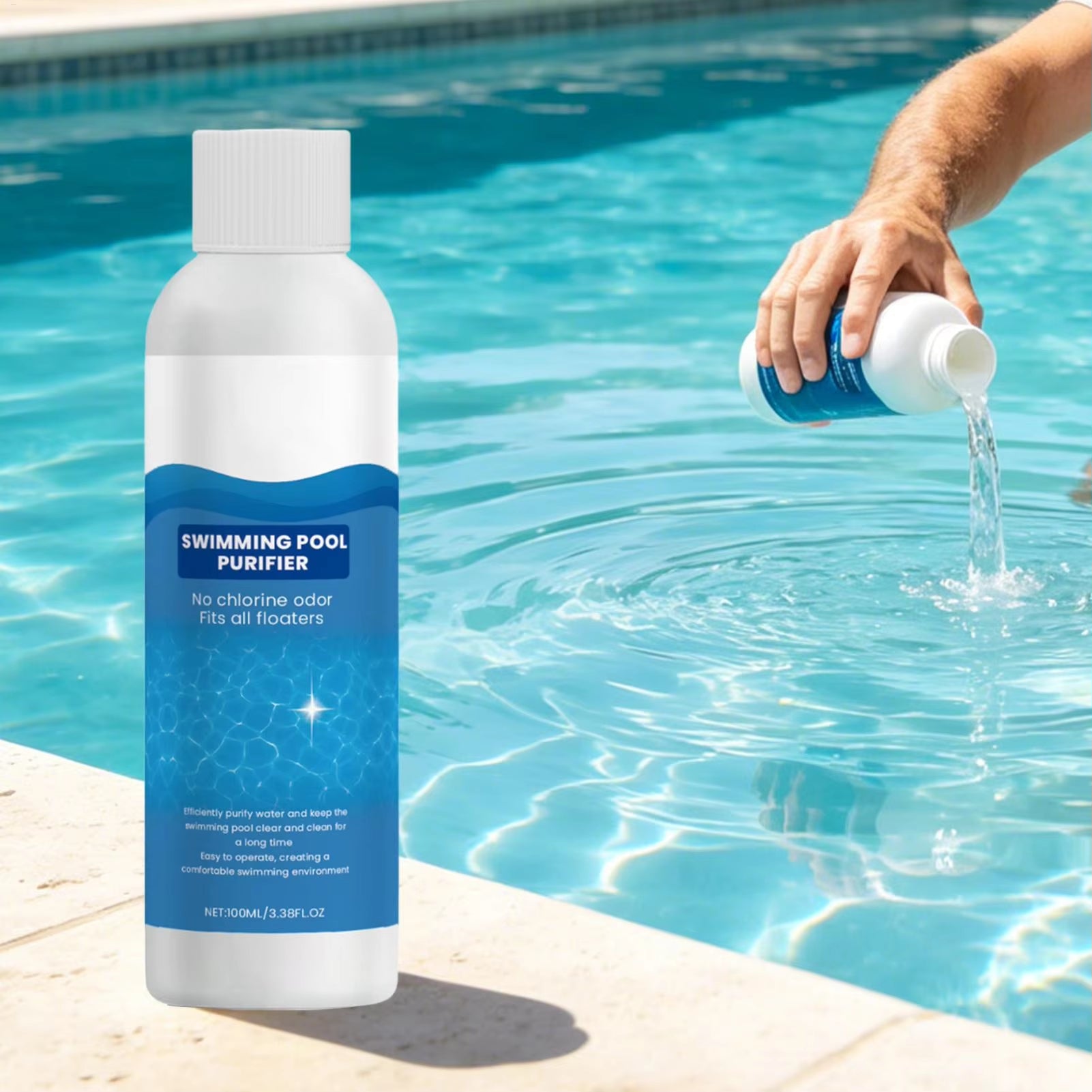 Pool cleaning liquid 100 ml chlorine-free