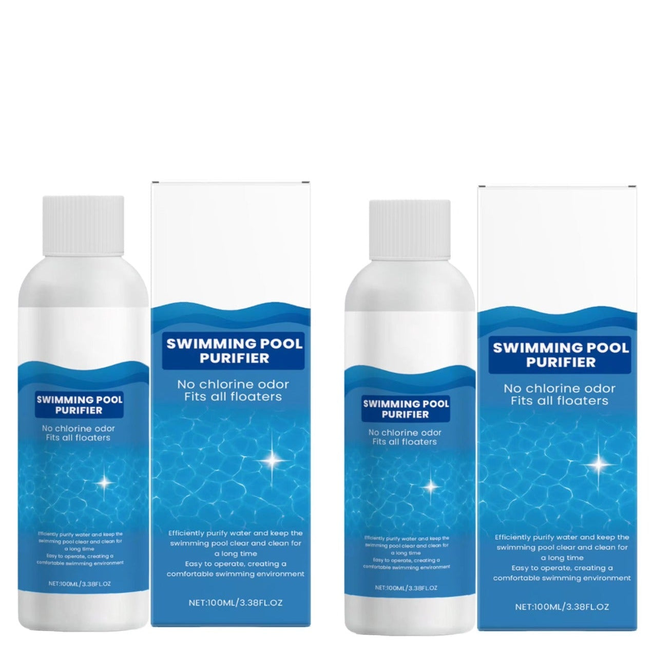 Pool-Reinigungsflüssigkeit 100 ml chlorfrei | 2er-Set