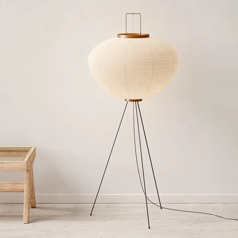 Stehlampe mit Reispapier-Schirm – Japanischer Stil