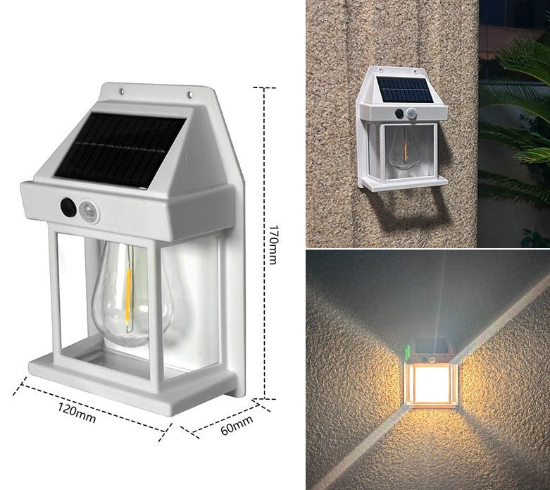 Solar Lantern Wall Light with Motion Sensor – Set of 2