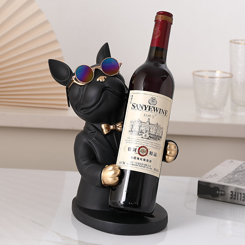 Dog figurine wine glass holder – Decorative table accessory