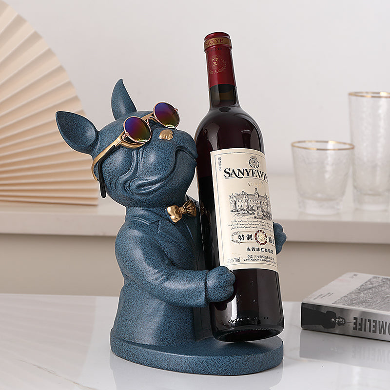 Dog figurine wine glass holder – Decorative table accessory