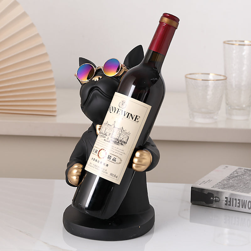 Dog figurine wine glass holder – Decorative table accessory
