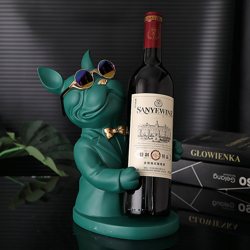 Dog figurine wine glass holder – Decorative table accessory
