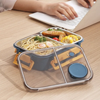 Lunchbox stainless steel 3-compartment with heating function