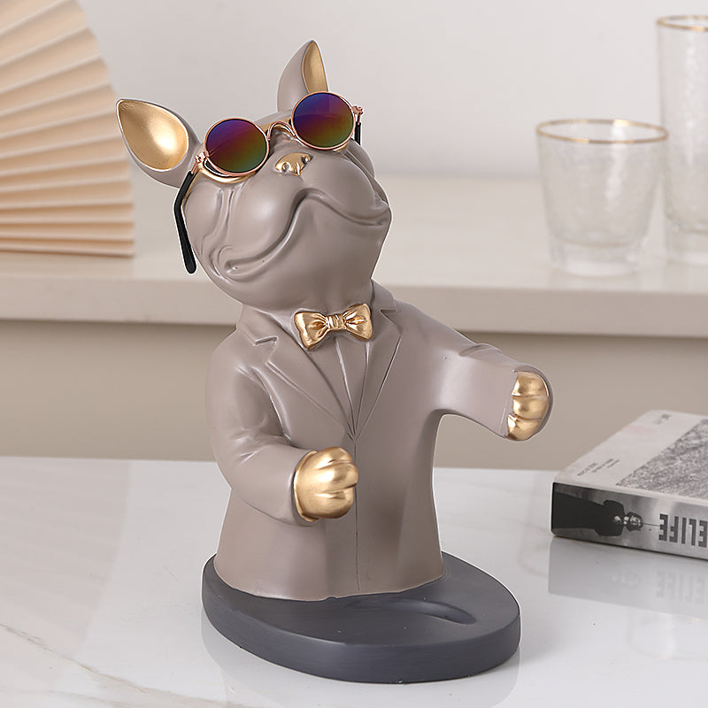 Dog figurine wine glass holder – Decorative table accessory