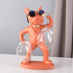 Dog figurine wine glass holder – Decorative table accessory