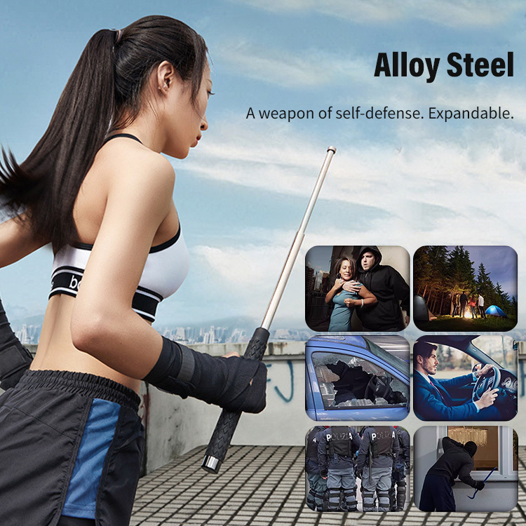 Telescopic Steel Baton Extendable with Push Button