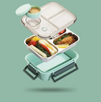 Lunchbox stainless steel 3-compartment with heating function
