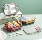 Lunchbox stainless steel 3-compartment with heating function
