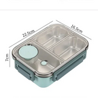 Insulated stainless steel lunchbox with bento compartments