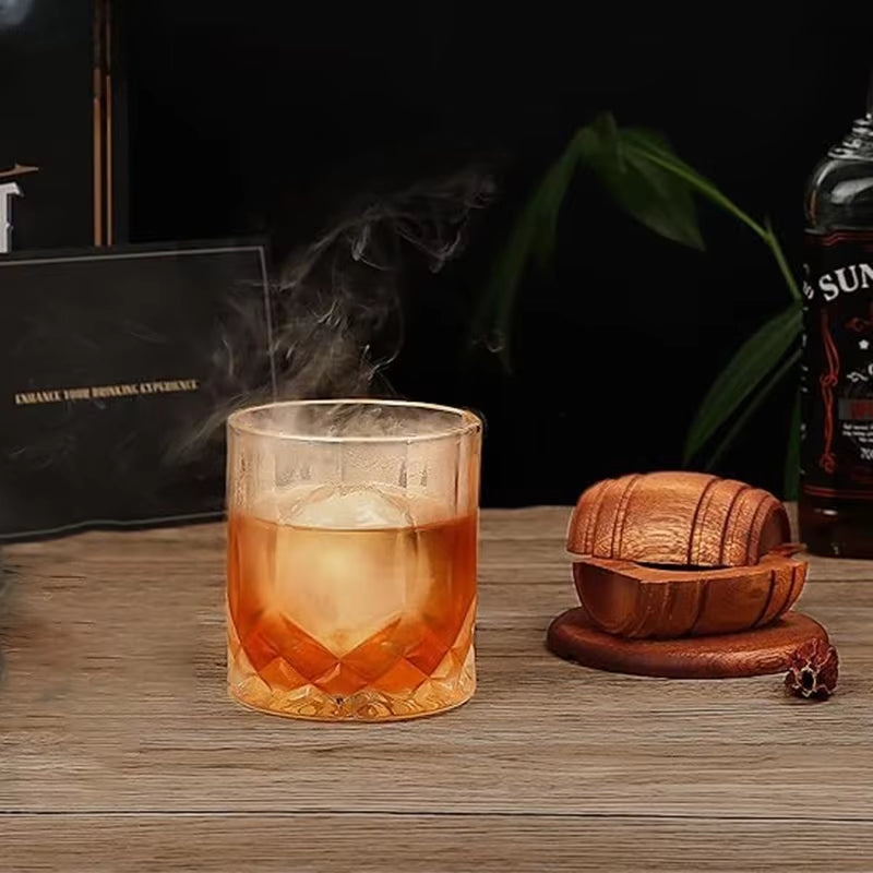 Cocktail smoker in whiskey barrel design — smoky aroma in 60 seconds