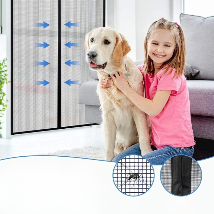 Magnetic Door Curtain 100 × 210 cm – Fly Screen, No-Drill Installation