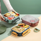 Insulated stainless steel lunchbox with bento compartments