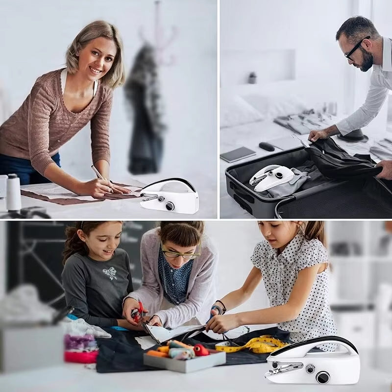 Tragbare Mini-Nähmaschine mit Zubehörset — 2 Geschwindigkeiten, USB-C & Batterie