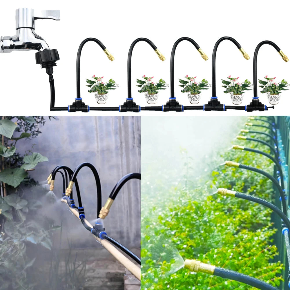 Bewässerungssystem für Garten & Balkon — 360° Sprühdüsen, ohne Strom