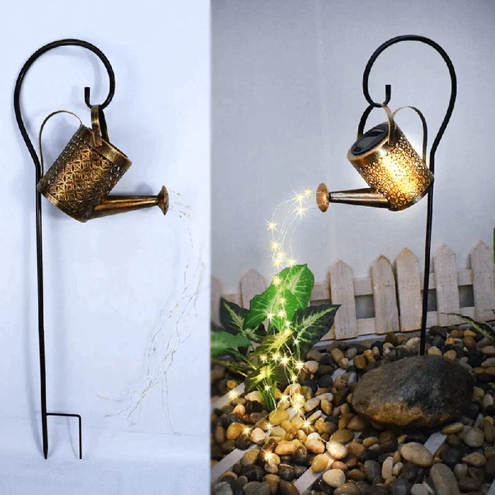 Solar Garden Lamp with Rain Sound – Watering Can Design