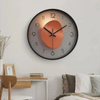 Silent wall clock Ø 20 cm – glass cover & metal hands, no ticking